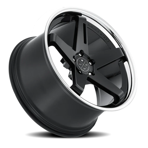 Blaque Diamond BD-21 GB-CH 22x10.5 +42 5x112mm 66.6mm Gloss Black Chrome Stainless Steel Lip