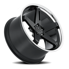 Blaque Diamond BD-21 GB-CH 20x9 +32 5x112mm 66.6mm Gloss Black Chrome Stainless Steel Lip