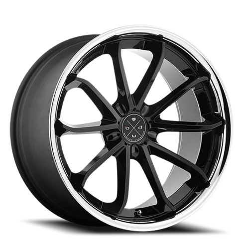 Blaque Diamond BD-23 GB 22x9 +30 5x120mm 72.56mm Gloss Black Chrome Stainless Steel Lip