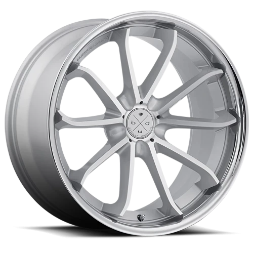 Blaque Diamond BD-23 SL 20x10 +42 5x120mm 72.56mm Machined Silver Chrome Stainless Steel Lip
