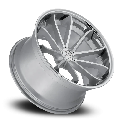 Blaque Diamond BD-23 SL 22x9 +32 5x112mm 66.6mm Machined Silver Chrome Stainless Steel Lip