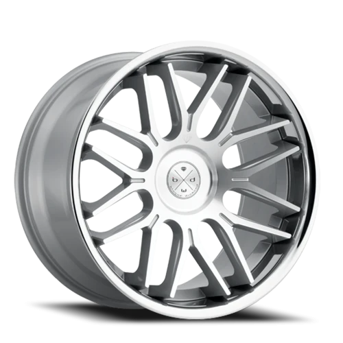 Blaque Diamond BD-27 SL 20x9 +35 5x112mm 66.6mm Machined Silver Chrome Stainless Steel Lip