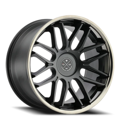 Blaque Diamond BD-27 SB 20x11 +42 5x114.3mm 70.5mm Satin Black Black Chrome Stainless Steel Lip