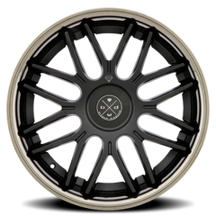 Blaque Diamond BD-27 SB 20x10 +35 5x114.3mm 70.5mm Satin Black Black Chrome Stainless Steel Lip