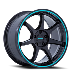 Rotiform BPU RC208BL 19x9.5 +20 5x114.3mm 72.56mm Gloss Black Teal Stripe