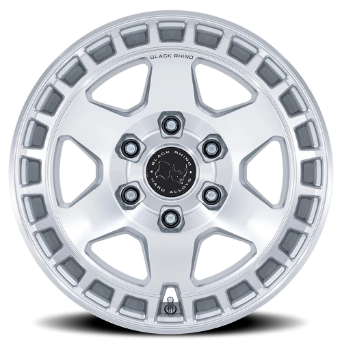 Black Rhino Bahari BR022SD 17x8.5 -10 6x139.7mm 106.1mm Gloss Silver Machined Face