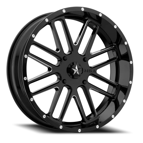 MSA Bandit M35 GB-M 22x7 +4 4x137mm 112mm Gloss Black Milled