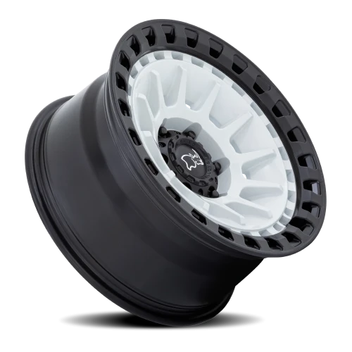 Black Rhino Barrage GW 17x8.5 -10 5x127mm 71.5mm Gloss White Matte Black