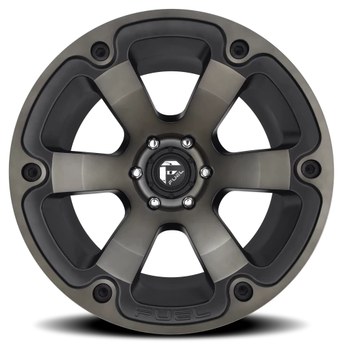 Fuel Beast D564 17x9 +1 6x139.7mm 108mm Matte Black Machined-Dark Tint