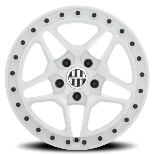 Victor Equipment Berg WH 18x8 +10 5x130mm 71.6mm Gloss White Black Bolts
