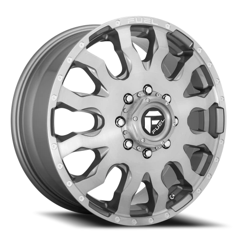 Fuel Blitz Dually D693 20x8.25 +105 8x210mm 154.3mm Brushed Gunmetal Tinted Clear