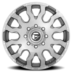 Fuel Blitz Dually D693 20x8.25 +105 8x210mm 154.3mm Brushed Gunmetal Tinted Clear