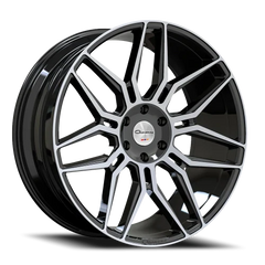 24" Giovanna Bogota Gloss Black Machined Face Wheel & Tire Package | 305/35R24 Lexani LX-Thirty Tires | Fits Escalade Tahoe Yukon Silverado Sierra