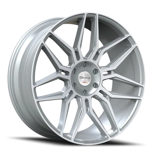 24" Giovanna Bogota Gloss Silver Machined Face Wheel & Tire Package | 305/35R24 Lexani LX-Thirty Tires | Fits Escalade Tahoe Yukon Silverado Sierra