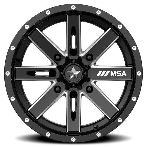 MSA Boxer M41 14x7 +10 4x110mm 86mm Gloss Black Milled