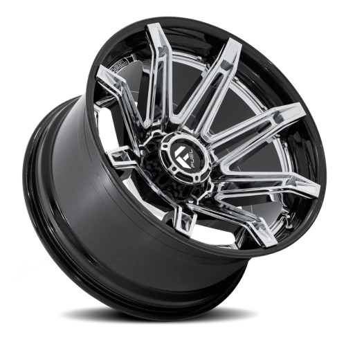 Fuel Brawl FC401PB 22x10 -18 6x139.7mm 106.1mm Chrome  Gloss Black Lip