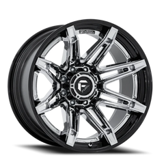 Fuel Brawl FC401PB 22x12 -44 8x180mm 124.2mm Chrome  Gloss Black Lip