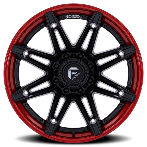 Fuel Brawl FC401MQ 22x10 -18 8x170mm 125.1mm Matte Black Candy Red Lip