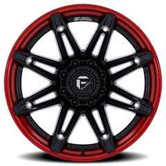 Fuel Brawl FC401MQ 20x10 -18 8x180mm 124.2mm Matte Black Candy Red Lip