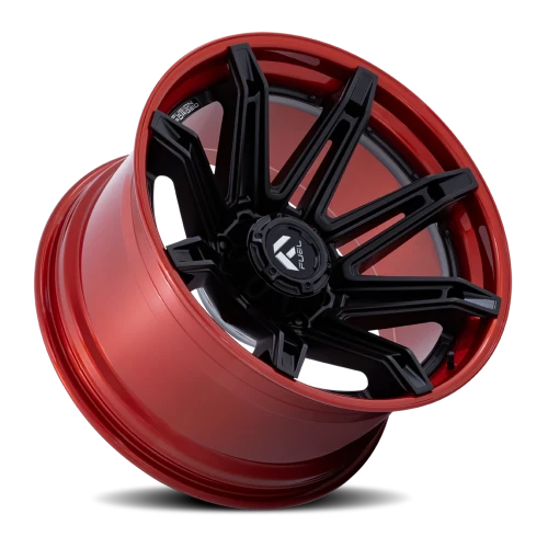 Fuel Brawl FC401MQ 24x12 -44 6x135mm 87.1mm Matte Black Candy Red Lip