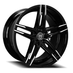 Lexani Wheels Bremen 802 MBT 20x10 +48 5x112mm 74.1mm Gloss Black Machined Spoke Tips