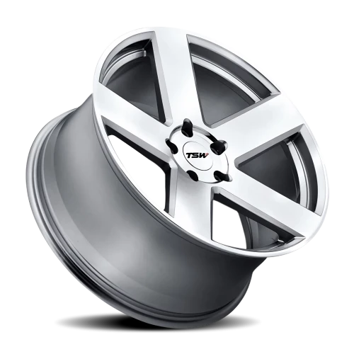 TSW Bristol SL 22x10.5 +44 5x112mm 66.6mm Silver Mirror Cut Face
