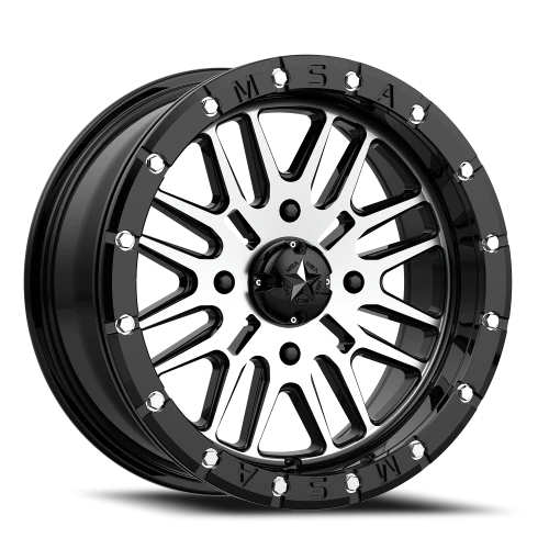 MSA Brute Beadlock M37 18x7 +10 4x156mm 132mm Gloss Black Machined