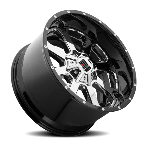 XD Series Buck 25 XD202 CH-GBL 20x12 -44 5x127mm 72.6mm Chrome  Gloss Black-Milled Lip