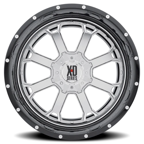 XD Series Buck 25 XD202 CH-GBL 20x10 -18 6x135mm 87.1mm Chrome  Gloss Black-Milled Lip