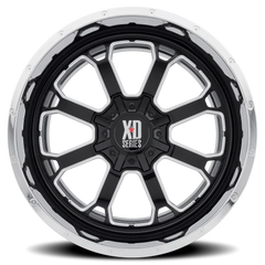 XD Series Buck 25 XD202 GB-CL 22x12 -44 5x127mm 78.3mm Gloss Black Milled Center-Chrome Lip