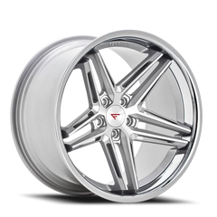 Ferrada CM1 MS 22x10.5 +28 5x112mm 66.56mm Machined Silver Chrome Lip
