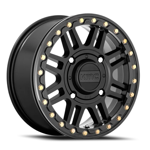 KMC Cage Beadlock UTV KS250 15x6 +38 4x137mm 112.1mm Satin Black Gloss Black Ring