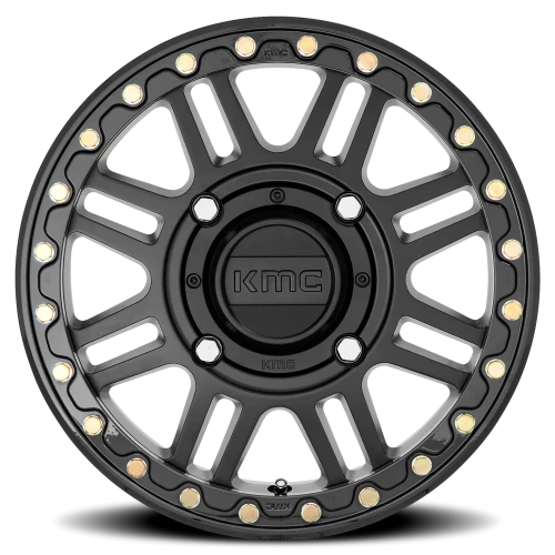 KMC Cage Beadlock UTV KS250 15x10 +0 4x137mm 112.1mm Satin Black Gloss Black Ring
