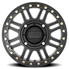 KMC Cage Beadlock UTV KS250 15x10 +0 4x137mm 112.1mm Satin Black Gloss Black Ring