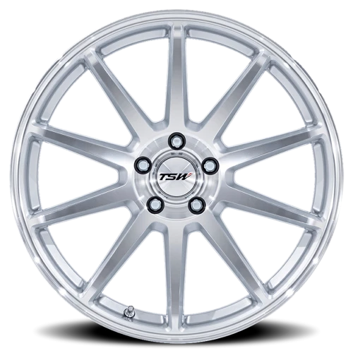 TSW Canard TW004 GSM 19x10.5 +25 5x114.3mm 72.56mm Gloss Silver Machined Face