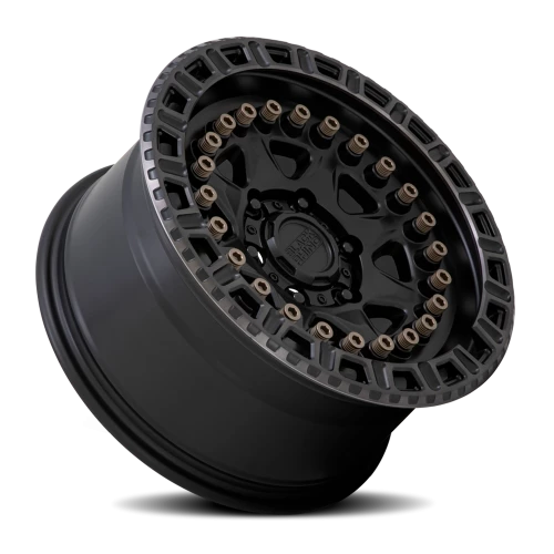 Black Rhino Carbine 20x9 +0 6x114.3mm 76.1mm Matte Black Machine Tinted Ring-Bronze Bolts