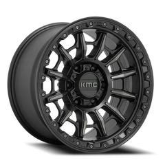 KMC Carnage KM547 GY 17x9 -12 5x127mm 71.5mm Satin Black Gray Tint