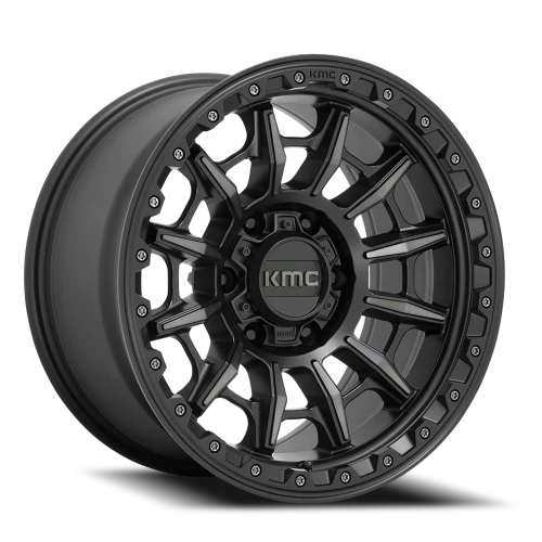 KMC Carnage KM547 GY 17x9 +0 6x139.7mm 106.1mm Satin Black Gray Tint