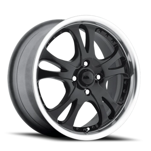 American Racing Casino AR383 17x7.5 +45 4x100mm 72.56mm Gloss Black Machined Lip