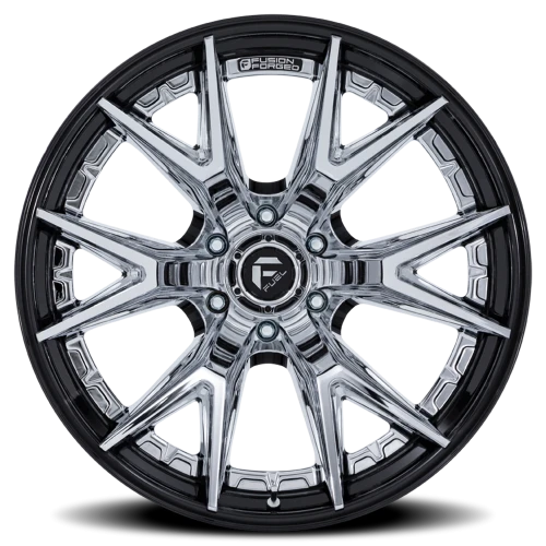 Fuel Catalyst FC402PB 22x12 -44 6x139.7mm 106.1mm Chrome  Gloss Black Lip