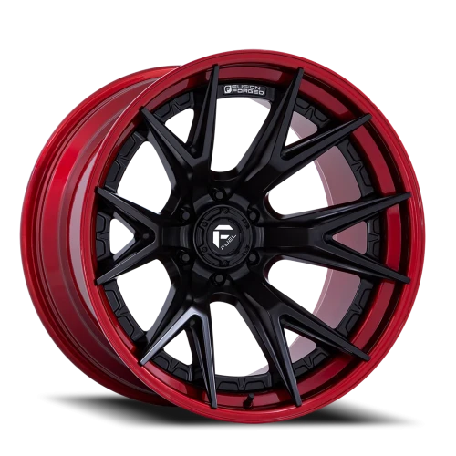 Fuel Catalyst FC402MQ 22x12 -44 6x139.7mm 106.1mm Matte Black Candy Red Lip