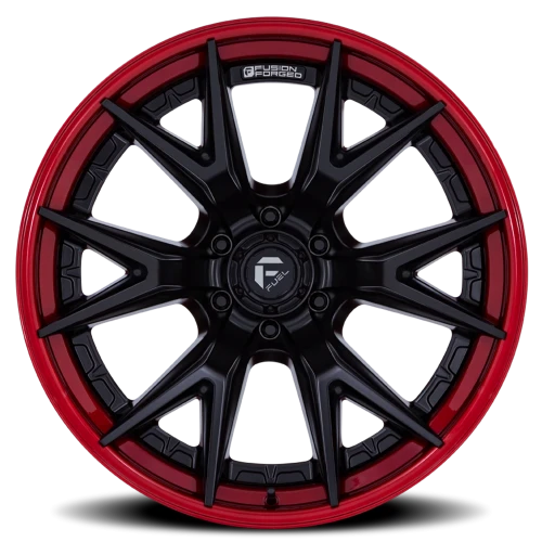 Fuel Catalyst FC402MQ 24x12 -44 6x139.7mm 106.1mm Matte Black Candy Red Lip