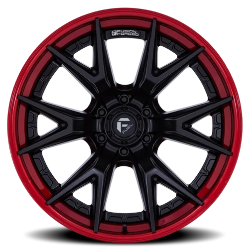 Fuel Catalyst FC402MQ 24x12 -44 8x180mm 124.2mm Matte Black Candy Red Lip