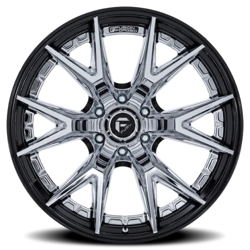 Fuel Catalyst FC402PB 22x10 -18 8x165.1mm 125.1mm Chrome  Gloss Black Lip