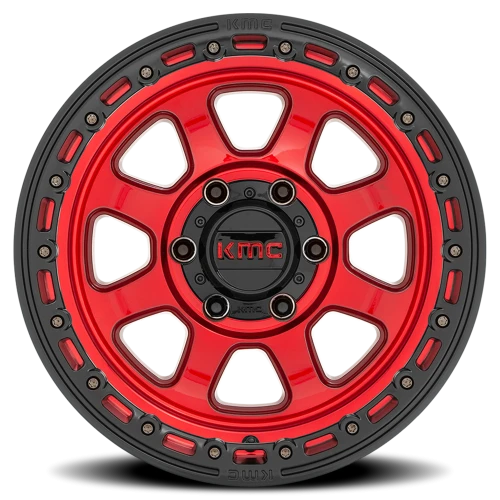 KMC Chase KM548 RD 18x9 +18 8x180mm 124.2mm Candy Red Black Lip