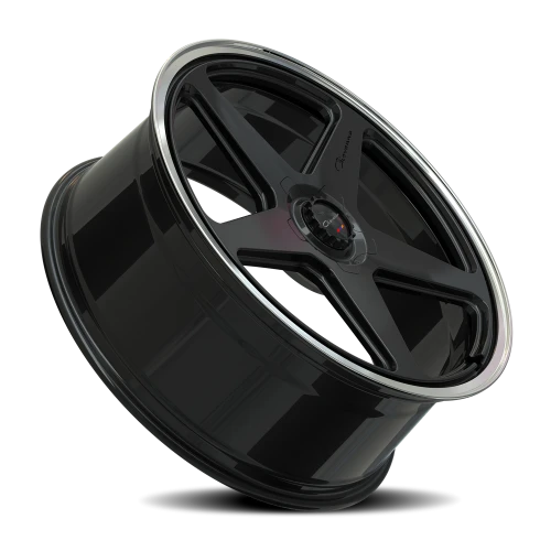 Giovanna Cinque BP 24x9.5 +15 5x112mm 72.56mm Gloss Black Polished Lip