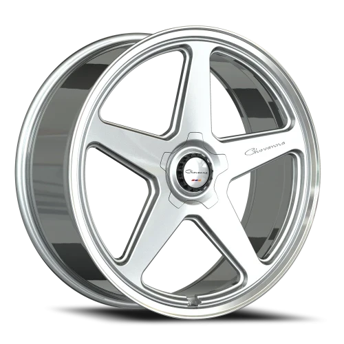 24" Giovanna Cinque Silver Machined Face-Polished Lip Wheel & Tire Package | 305/35R24 Lexani LX-Thirty Tires | Fits Escalade Tahoe Yukon Silverado Sierra