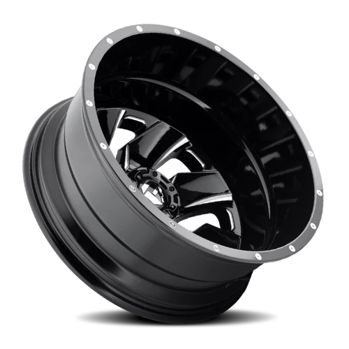 Fuel Cleaver Dually D574 20x8.3 +105 8x165.1mm 121.5mm Gloss Black Milled