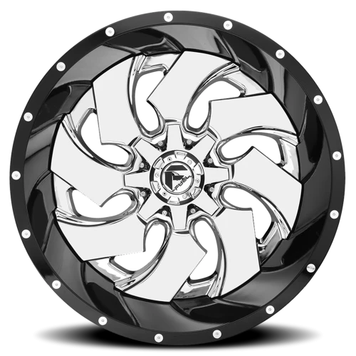 Fuel Cleaver D240 20x9 +20 5x139.7mm 110.1mm Chrome  Gloss Black Lip