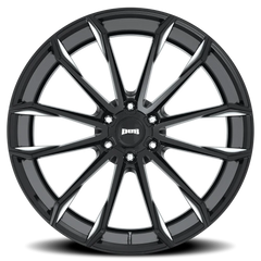 DUB Clout S252 24x10 +30 6x139.7mm 106.1mm Gloss Black Milled
